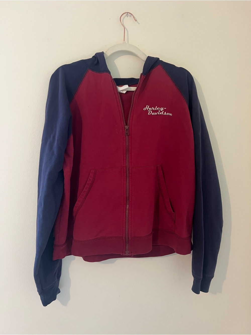 Harley-Davidson Red & Navy Raglan Hoodie